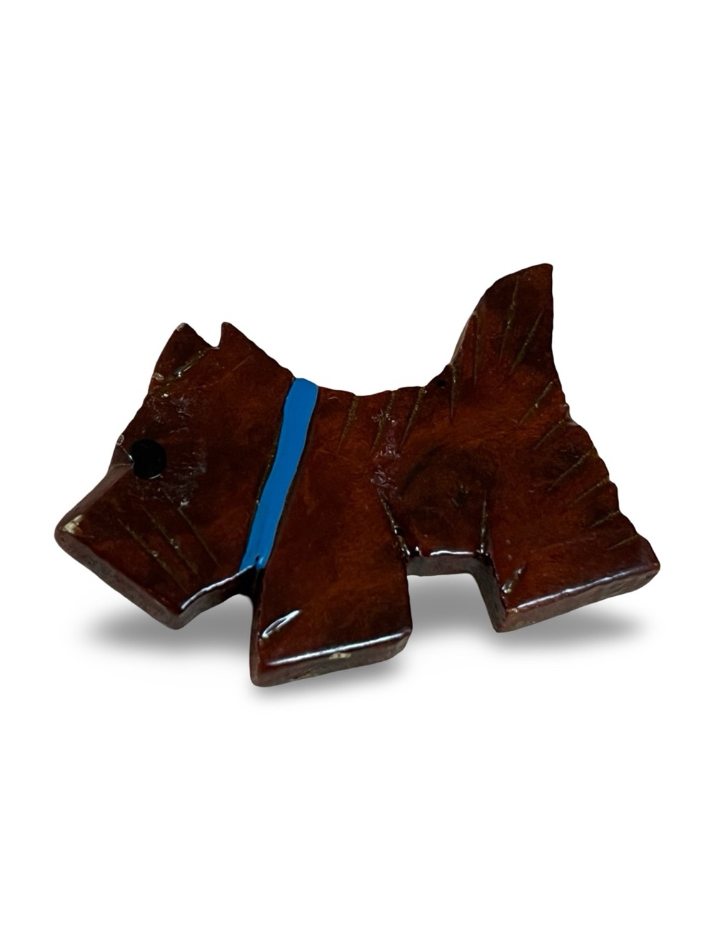 1940s Vintage Hand Carved Wood Scottie Dog Brooch Folk Art Pin 2.5” - Picture 2 of 6
